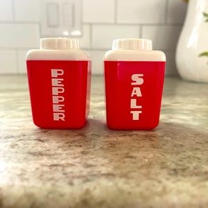 Red LUSTRO WARE Salt and Pepper Shakers